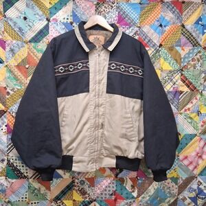 Canyon Guide Outfitters Aztec Geometric Fleece Lined Bomber Jacket Mens XL‎ Coat